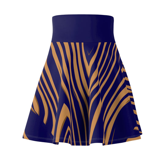 Navy Stripe Women's Skater Skirt, Fun Casual Skirt, Summer Dress, Party Outfit, Stylish Skater Dress, Vacation Wear