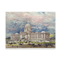San Francisco City Hall Vintage Art Matte Canvas Print — Stretched 1.25"