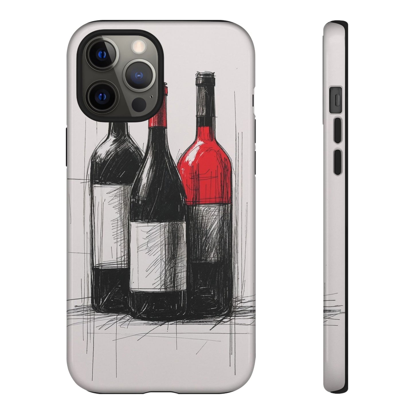 Wine Lover's Phone Case, Tough Phone Cover, Artistic Wine Design, Gift for Wine Enthusiasts, Customizable Case, Unique Wine Art