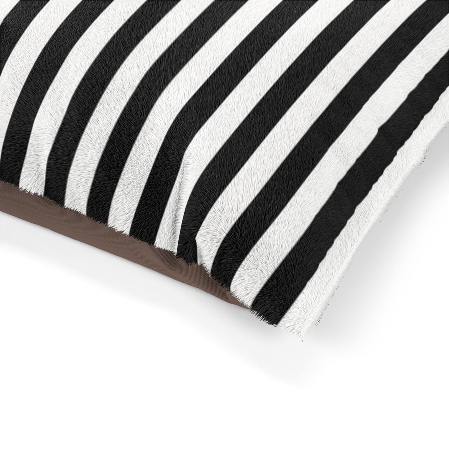 Striped Black & White Pet Bed — Cozy Plush Cushion for Dogs & Cats
