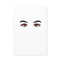 Glam Eyes Matte Canvas Wall Art — Brown Eyes with Red Lashes