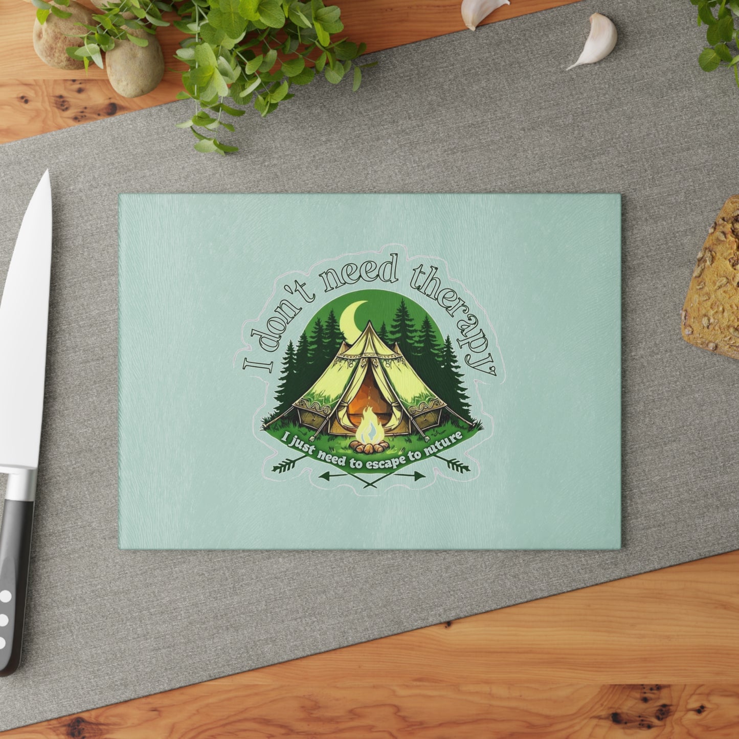 Outdoor Escape Glass Cutting Board - Perfect for Camping Lovers