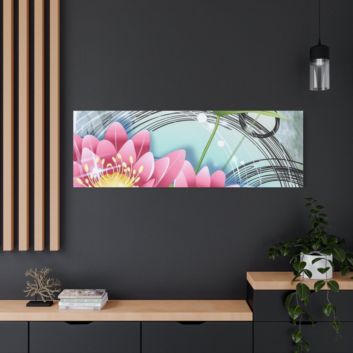Lotus Blossom Matte Canvas Wall Art — Stretched 1.25" Decorative Print