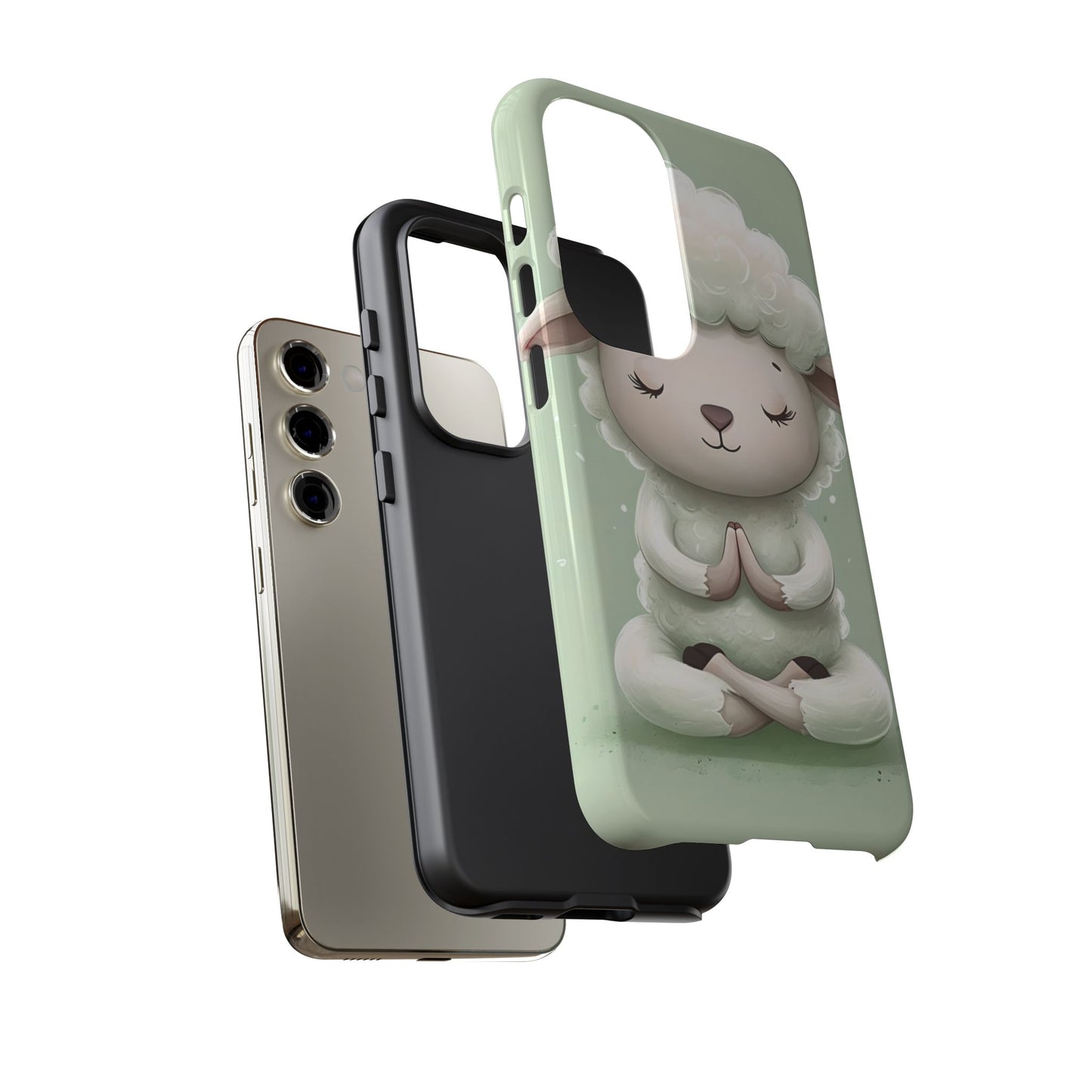 Meditating Lamb Phone Case — Cute Pastel Protective iPhone Cover