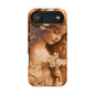 Vintage Floral Girl Magnetic Impact Phone Case — Protective iPhone Cover with Sepia Art