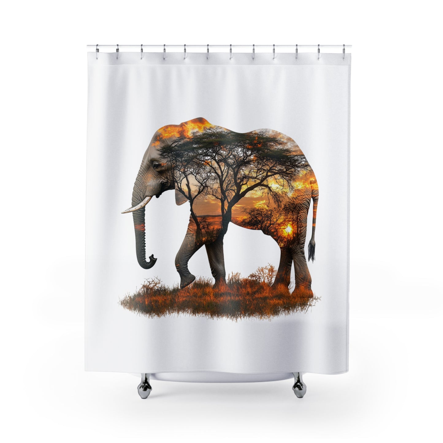 Majestic Elephant Shower Curtain | Nature-Inspired Bathroom Decor