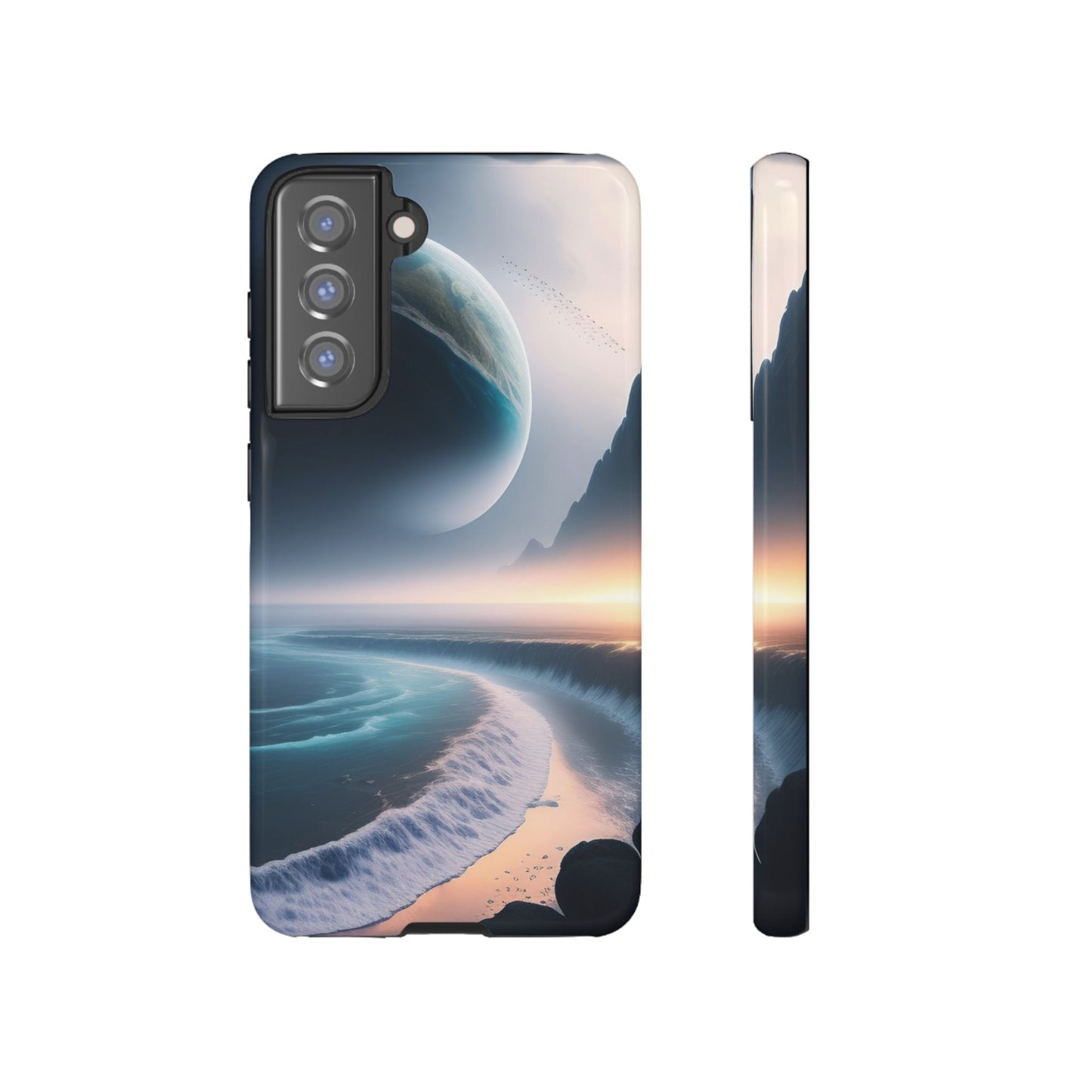 Galaxy Ocean Phone Case — Surreal Planet Beach Tough Case