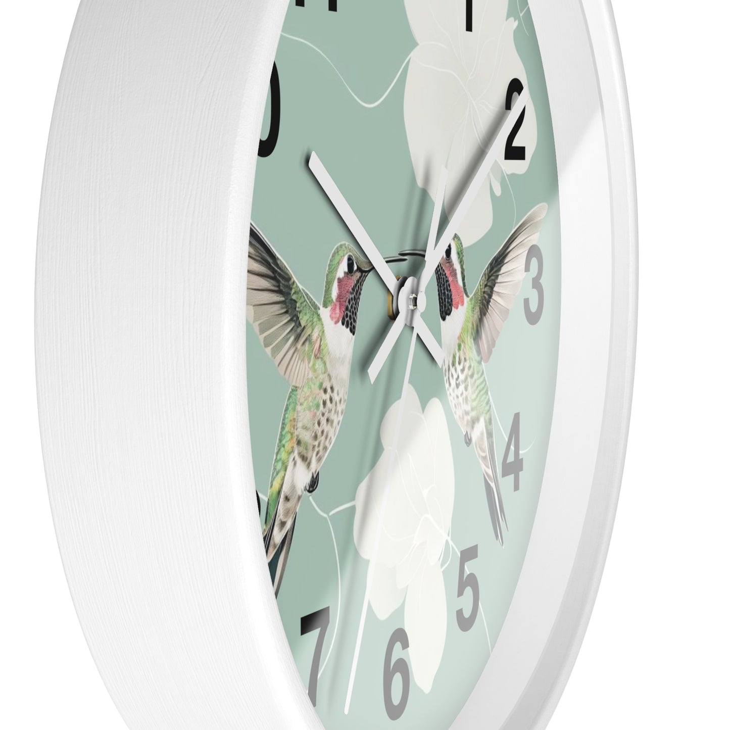 Hummingbird Floral Wall Clock | Mint Bird Clock