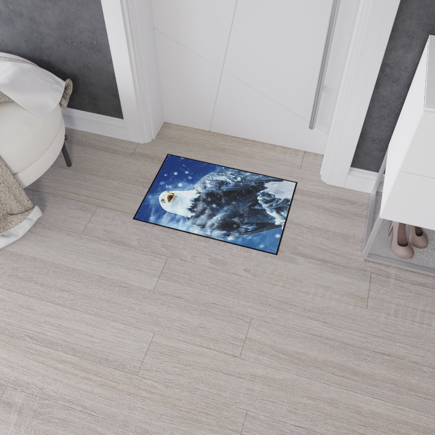 Eagle in Snow Heavy Duty Floor Mat – Durable Outdoor/Entryway Welcome Rug