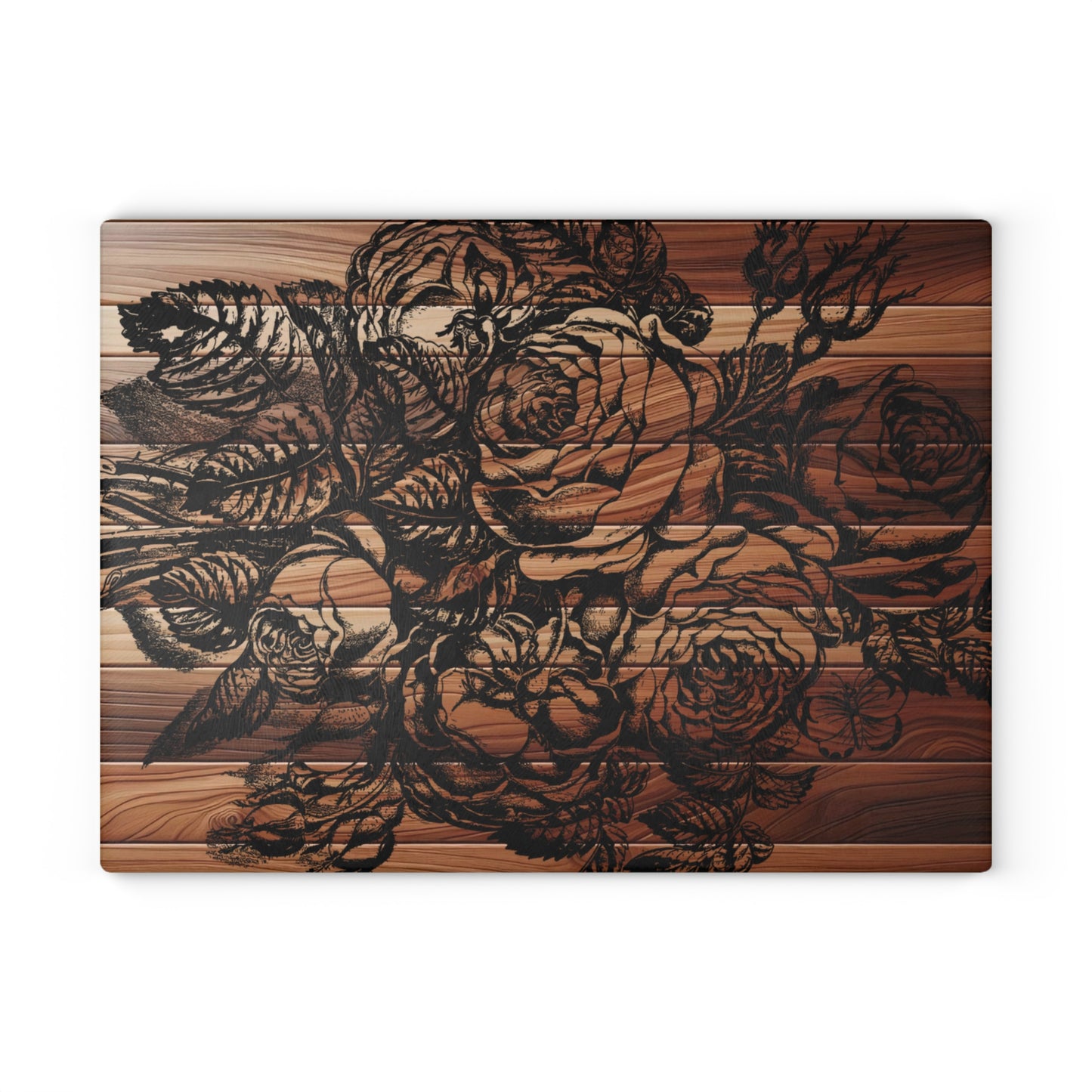 Elegant Floral Glass Cutting Board