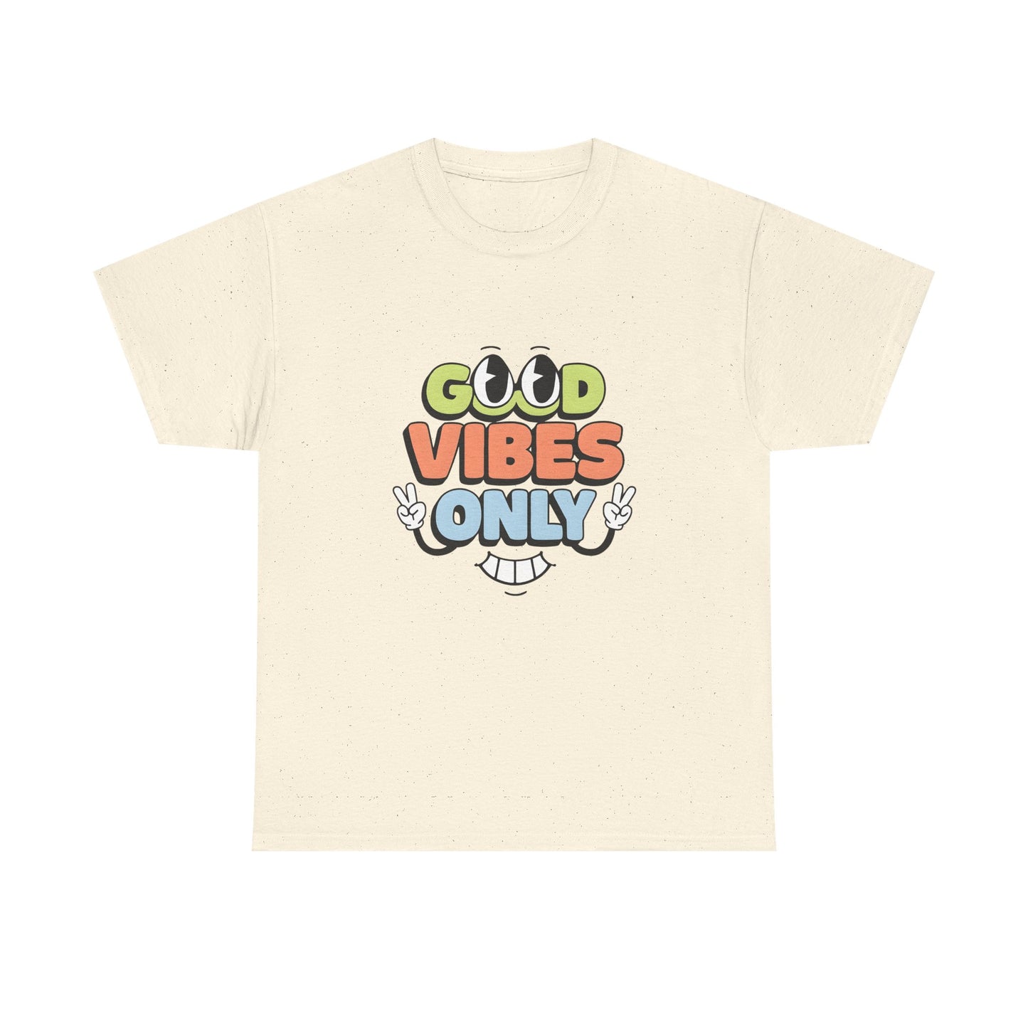 Good Vibes Only Unisex Heavy Cotton Tee, Casual Tee, Positive Message Shirt, Summer Fashion, Gift for Friends, Outdoor Wear