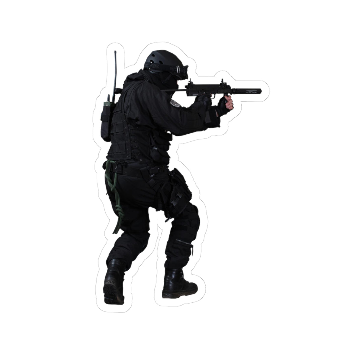 SWAT Operator Vinyl Sticker — Tactical Soldier Kiss-Cut Decal for Laptops & Gear