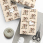 Gift Wrap Paper — Cute Retro Teddy Bear Pattern (Neutral Beige)