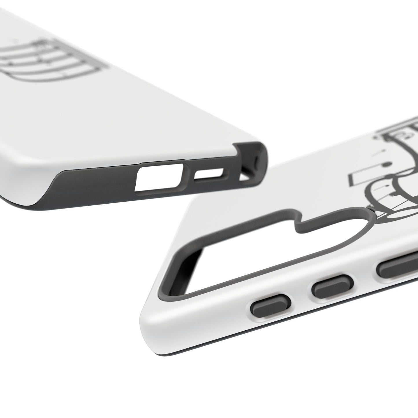 Musical Notes Phone Case — Black Treble Clef Music Staff Tough Case
