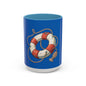 Lifesaver Accent Coffee Mug - Nautical Gift, Beach Decor, Sailor's Coffee Cup, Ocean Lover Mug, Summer Vibes