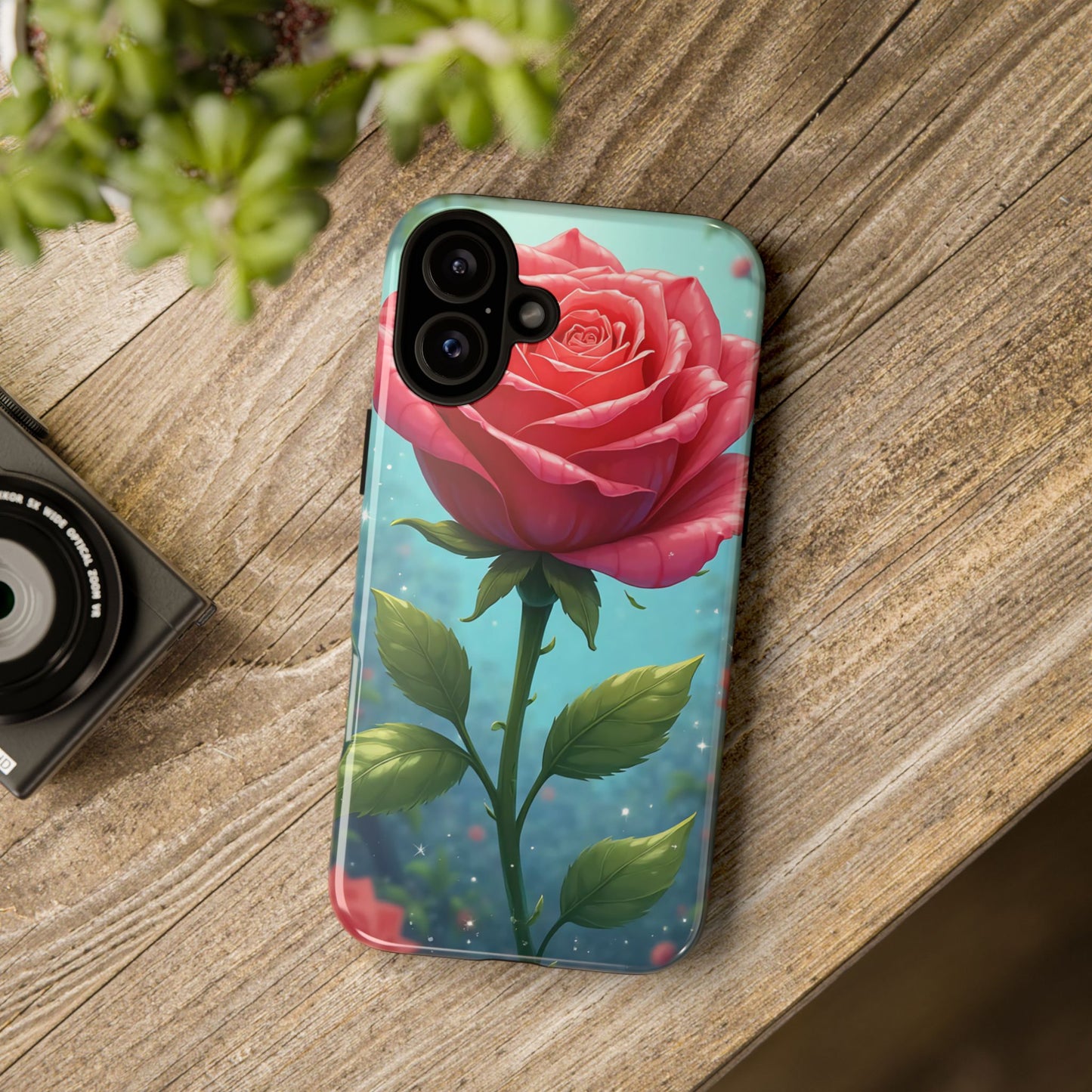 Floral Phone Case, Tough Cases with Elegant Rose Design, Stylish iPhone Cover, Rose Flower Gift for Nature Lovers, Unique Mobile Accessories