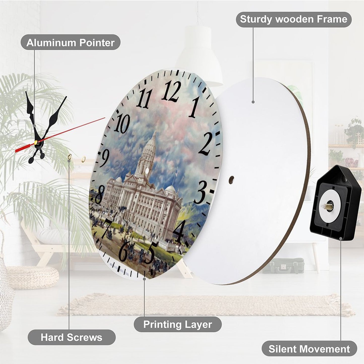 Modern Wooden Wall Clock