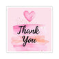 Thank You Kiss-Cut Sticker — Pink Watercolor Heart Appreciation Decal