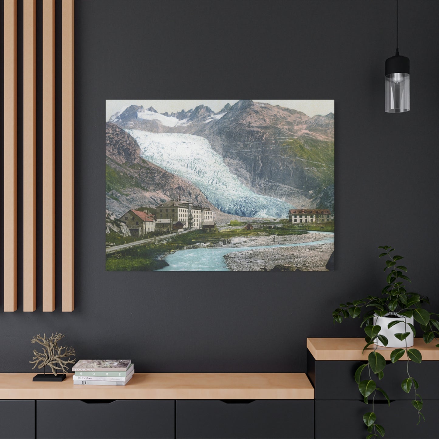 Glacier Village Matte Canvas Print