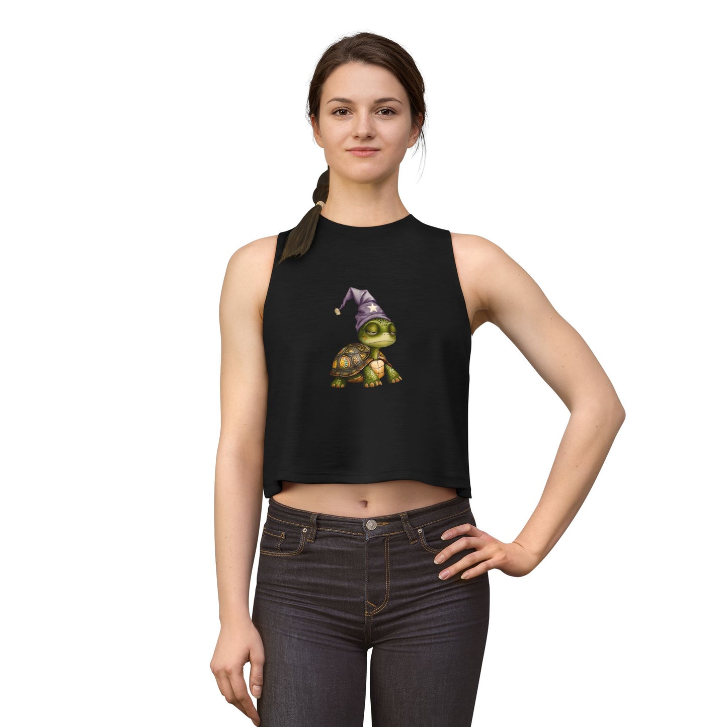 Turtle Wizard Crop Top — Cute Magical Turtle Graphic Tank