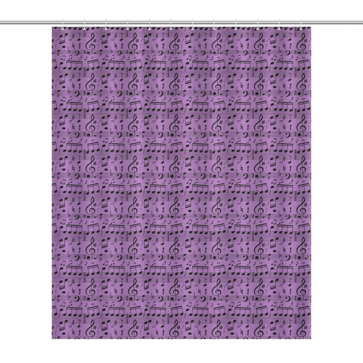 Purple Shower Curtain with musical notes