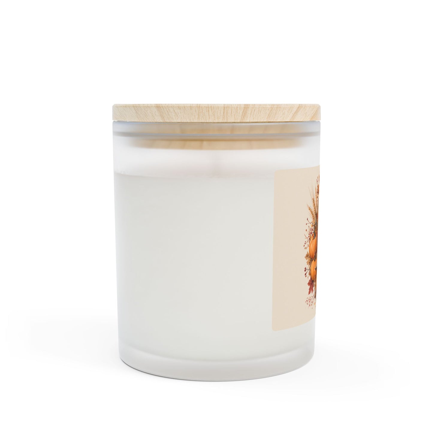 Autumn Monogram Candle — Frosted 11oz Pumpkin Initial "B"