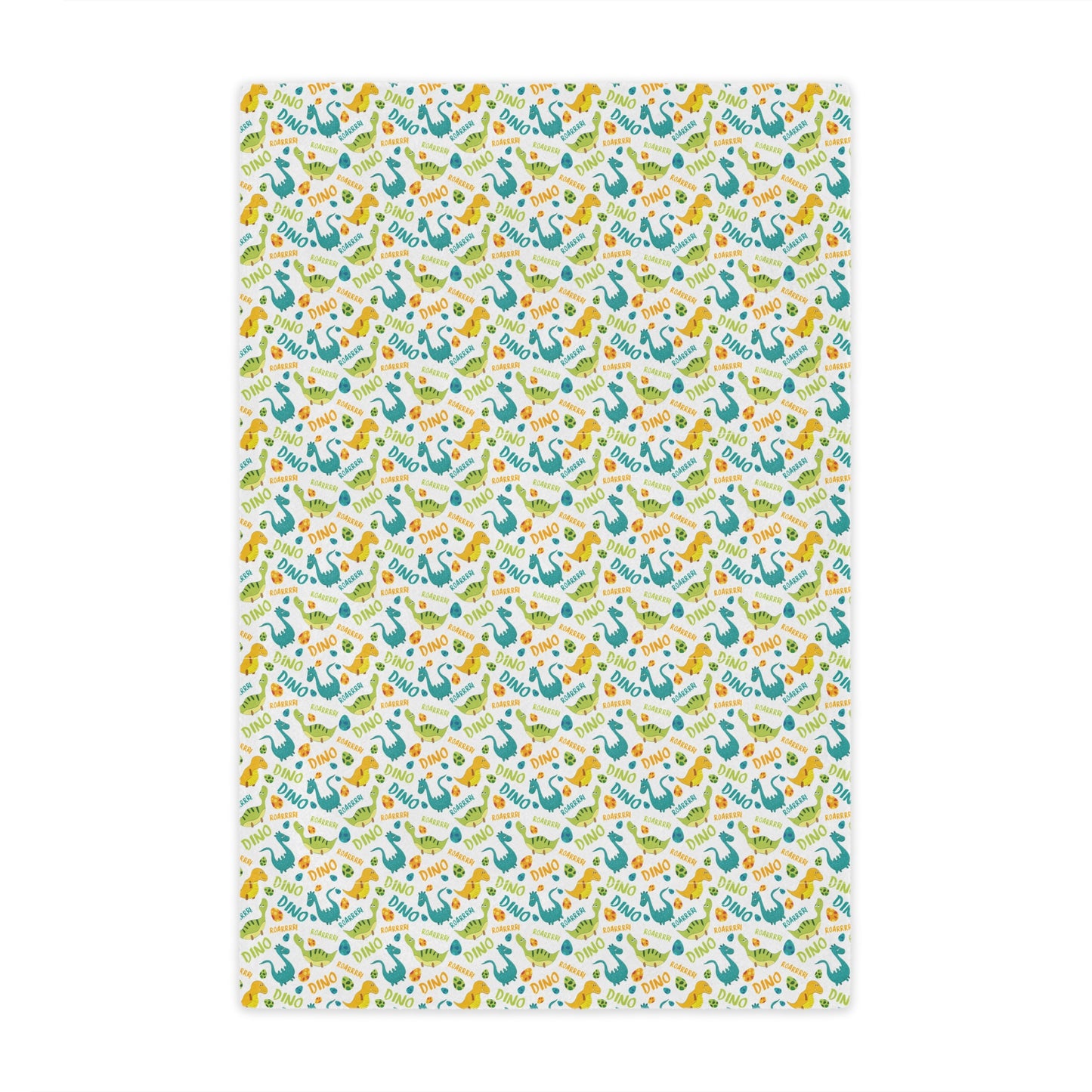 Baby Footprint Minky Blanket — Soft Dinosaur Pattern Nursery Throw