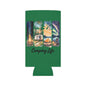 Camping Life Can Cooler – Insulated Beer Cooler with Campsite Watercolor Design
