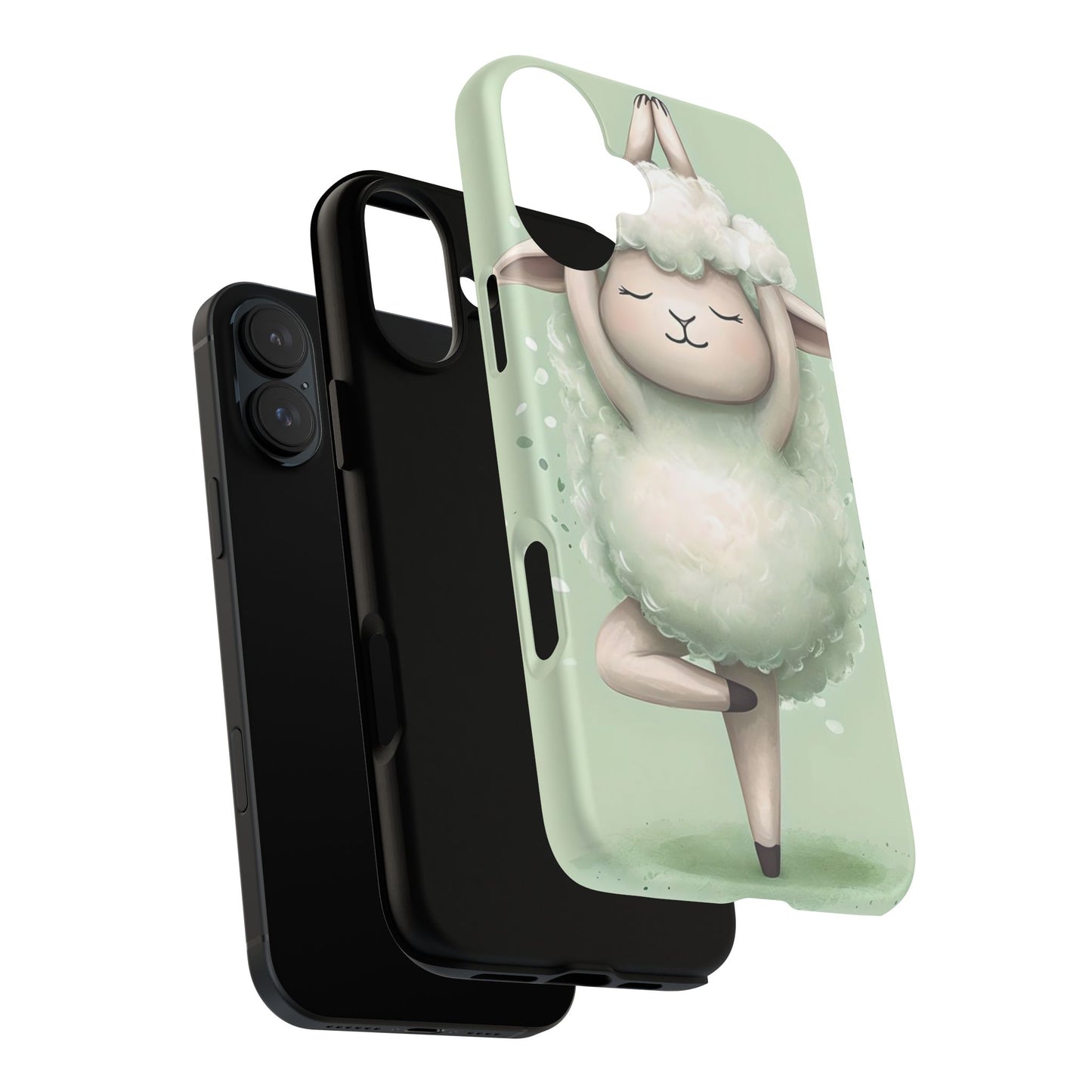 Cute Yoga Sheep Phone Case — Pastel Lamb Ballerina Protective Cover