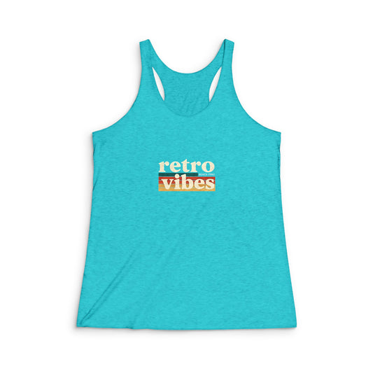 Retro Vibes Women's Racerback Tank Top, Summer Style, Workout Top, Casual Wear, Gift for Her, Vintage Fitness Tee