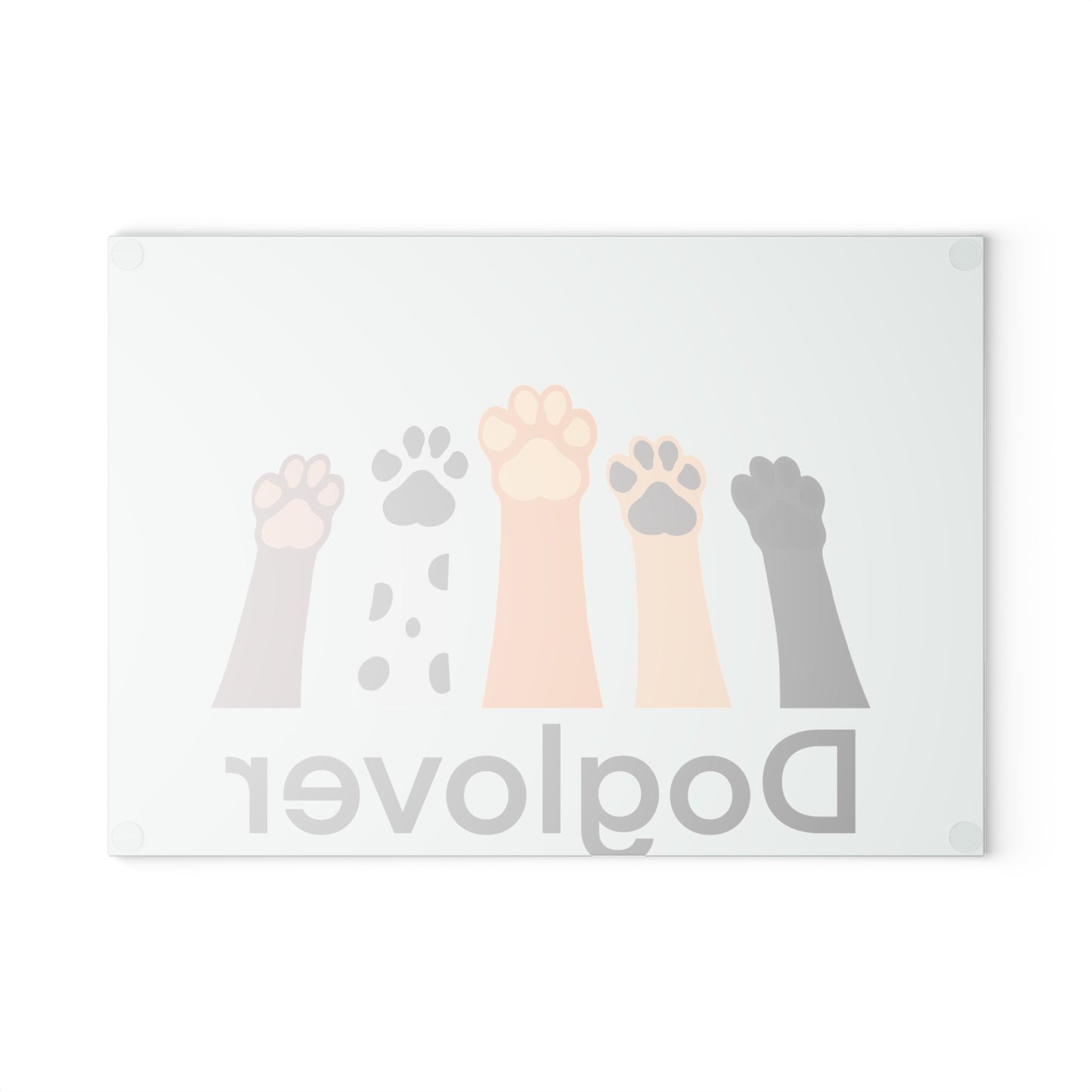 Doglover Glass Cutting Board – Cute Paw Print Kitchen Decor