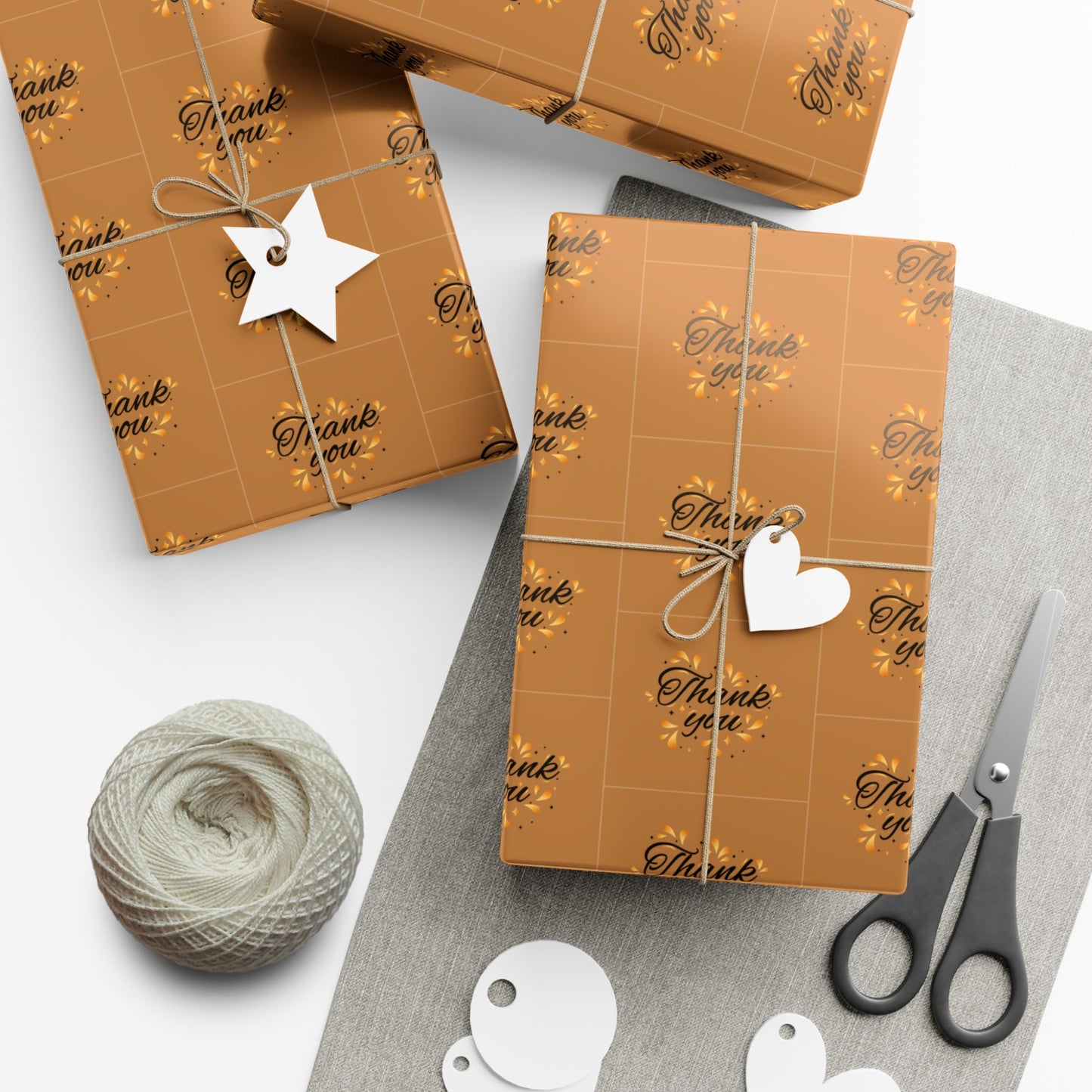 Gift Wrap Paper — 'Thank You' Confetti Pattern