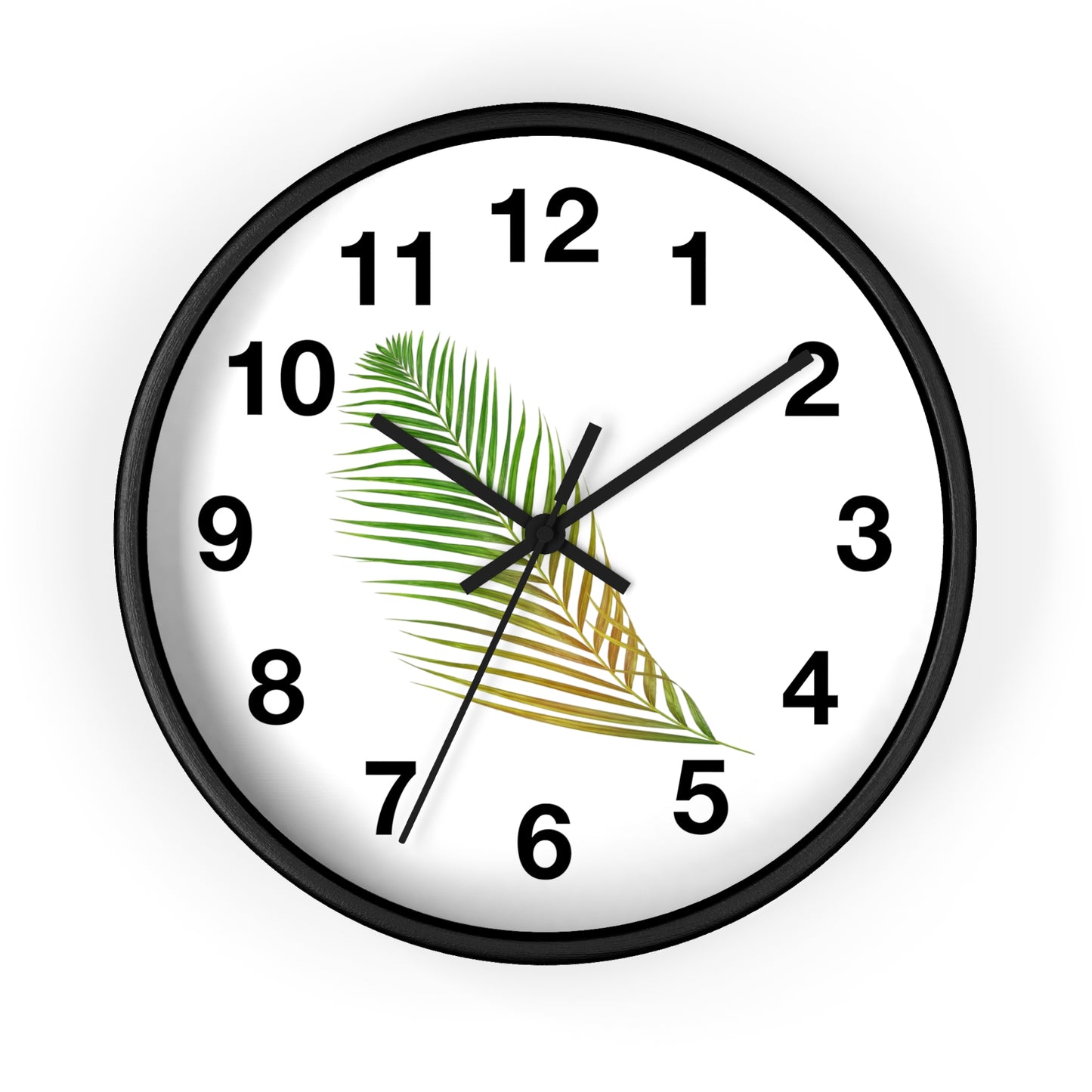 Tropical Palm Leaf Wall Clock – Minimal Botanical Home Decor