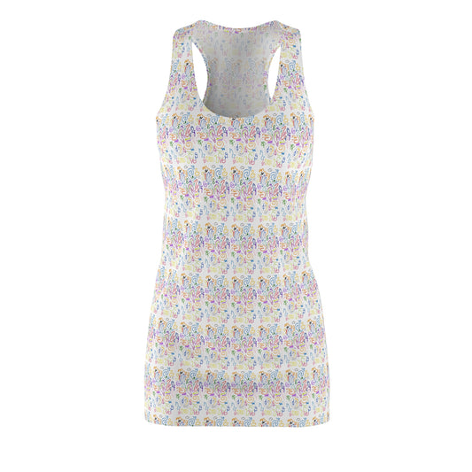 Colorful Floral Women's Racerback Dress - Perfect for Summer, Vacation, Parties, Festivals, Everyday Wear