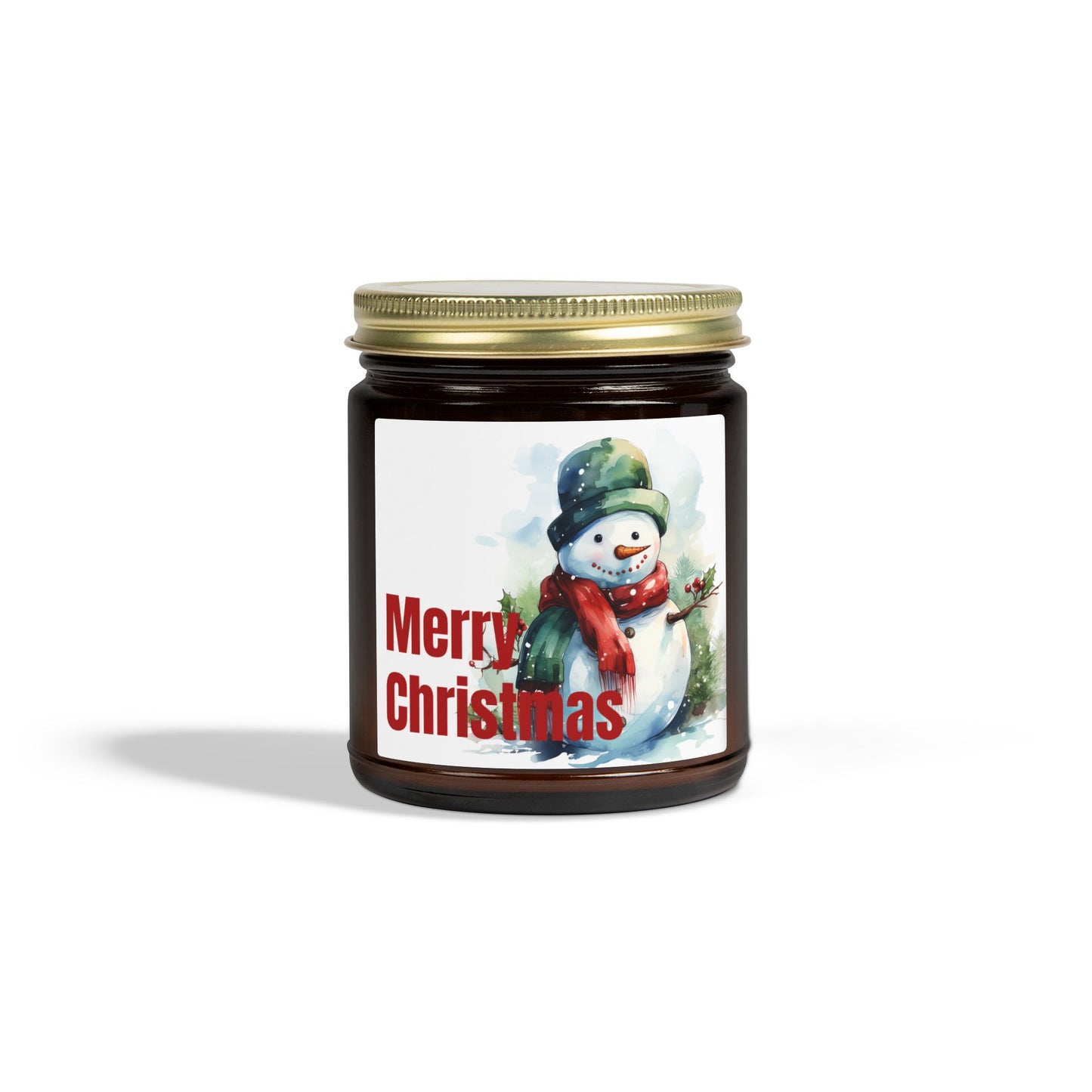 Christmas Snowman Scented Candle — Coconut Apricot Wax (4oz & 9oz)