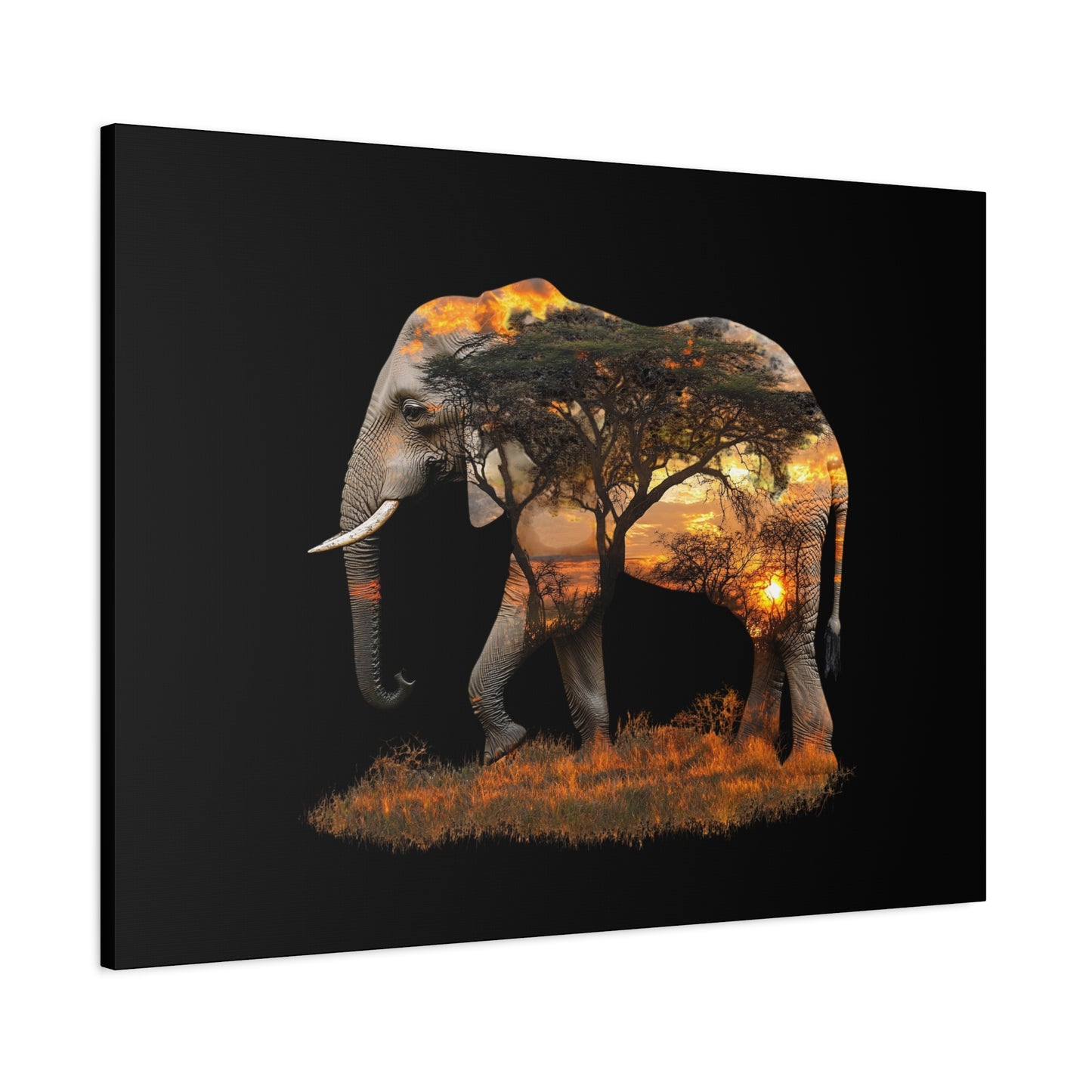 Elephant Tree Matte Canvas Art