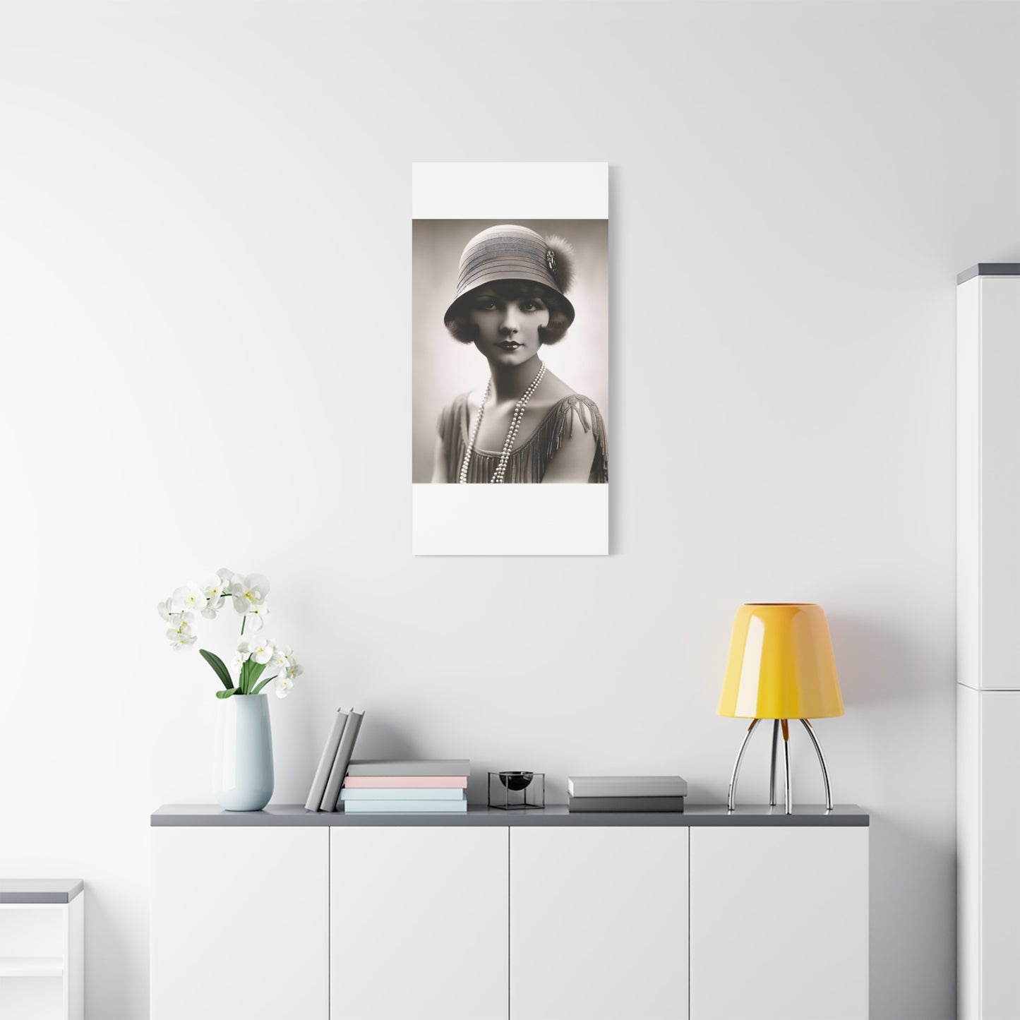 Vintage 1920s Flapper Portrait Canvas