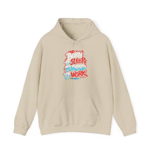 Hoodie — "Born to Sleep, Forced to Work" Street Style Graphic Hoodie