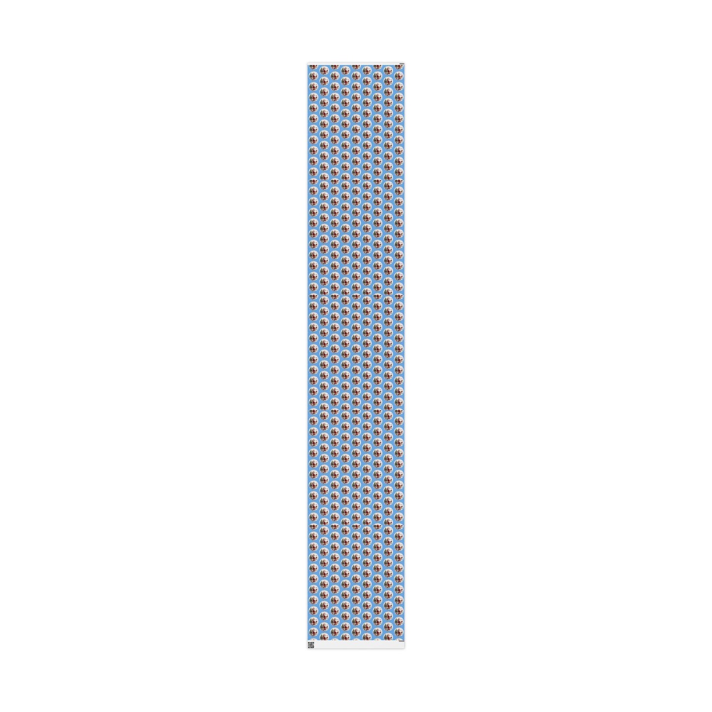Santa Ornament Pattern Wrapping Paper – Blue Christmas Gift Wrap Roll