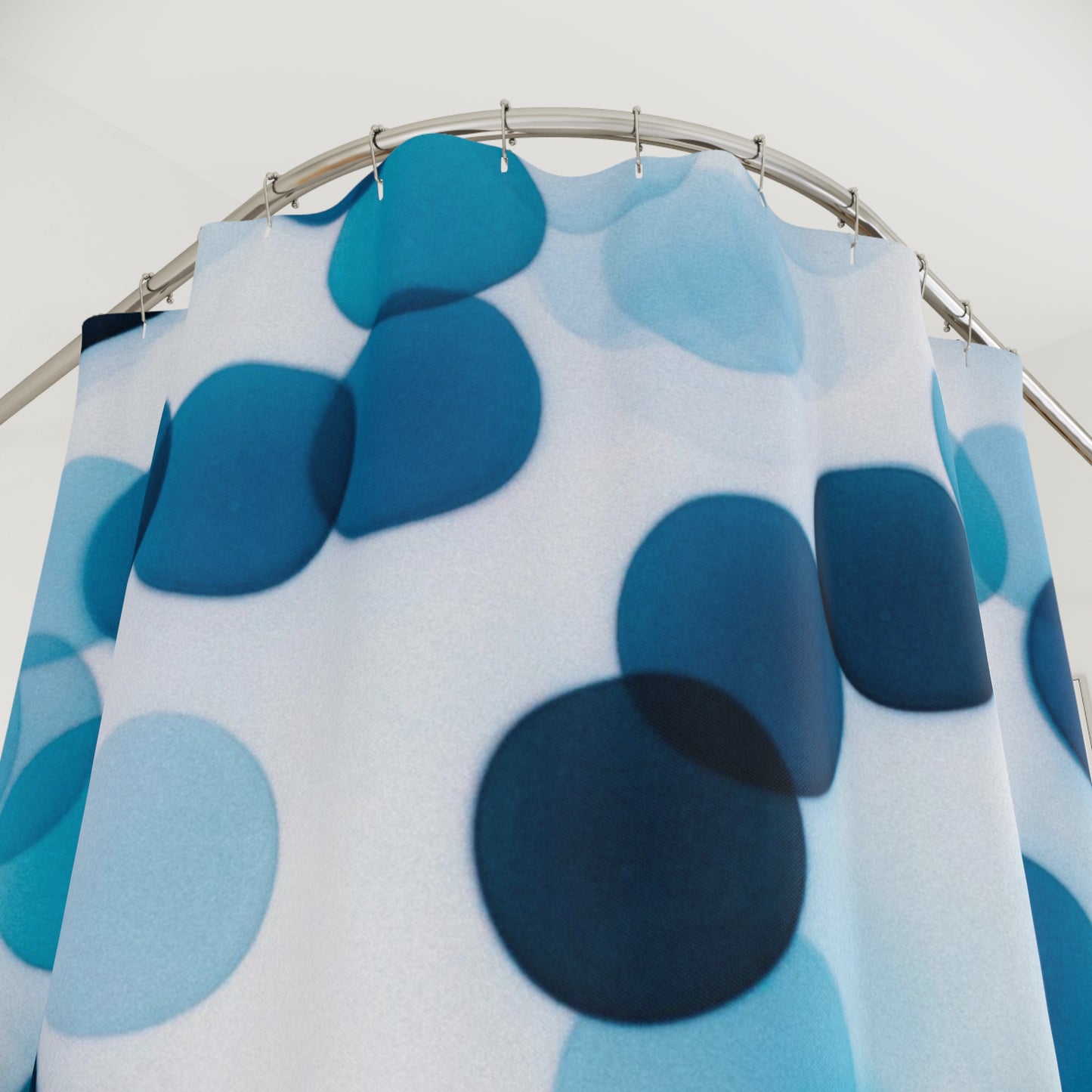 Modern Blue Polka Dot Shower Curtain