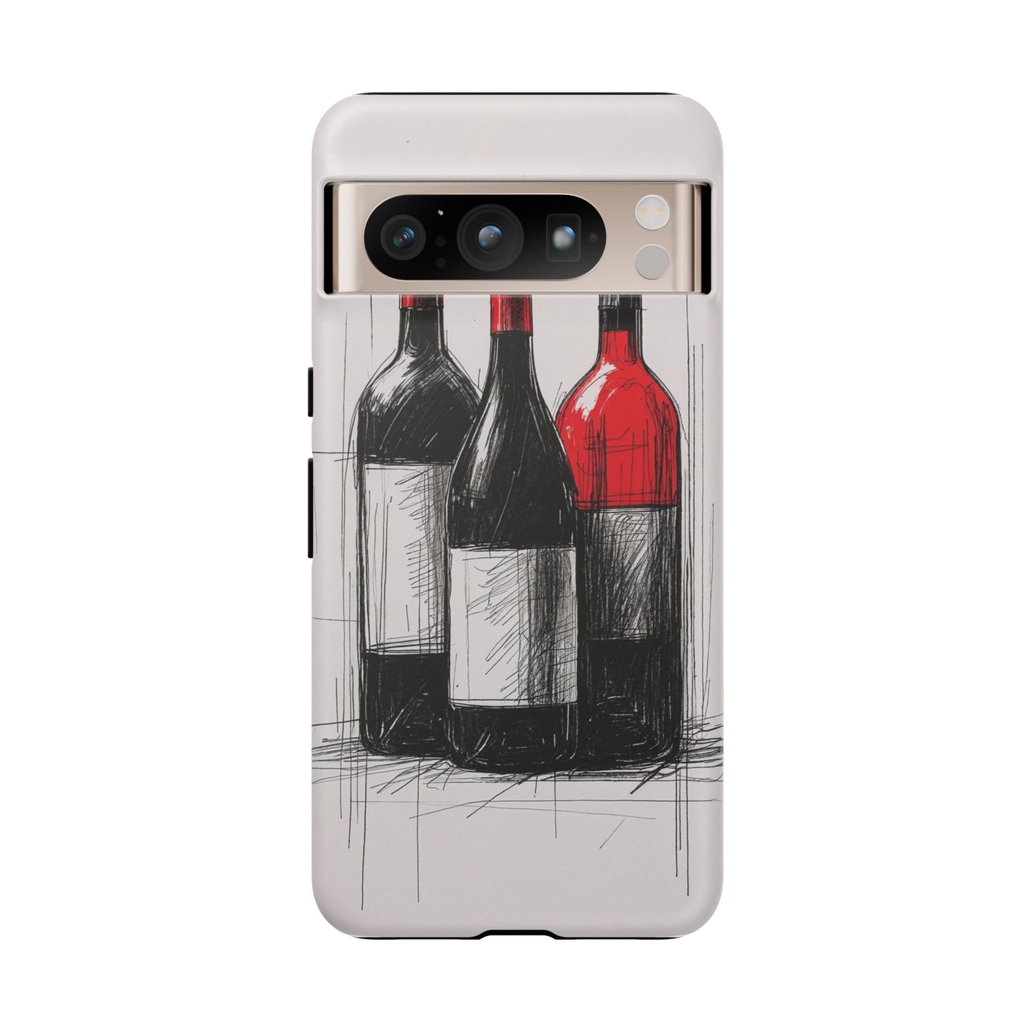 Wine Lover's Phone Case, Tough Phone Cover, Artistic Wine Design, Gift for Wine Enthusiasts, Customizable Case, Unique Wine Art