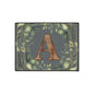 Personalized Monogram Floor Mat - Rustic Wood 'A' with Greenery Welcome Rug - Letter A