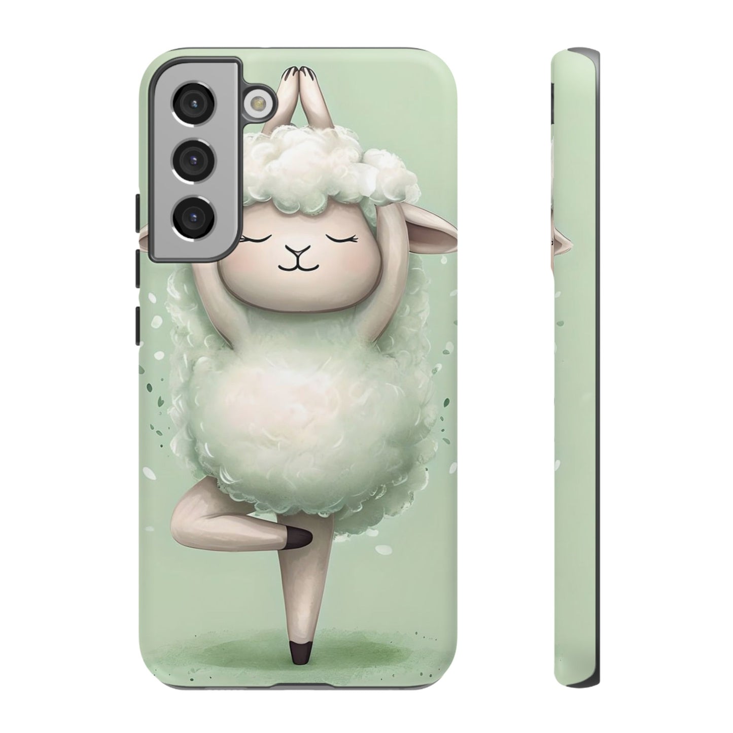 Cute Yoga Sheep Phone Case — Pastel Lamb Ballerina Protective Cover