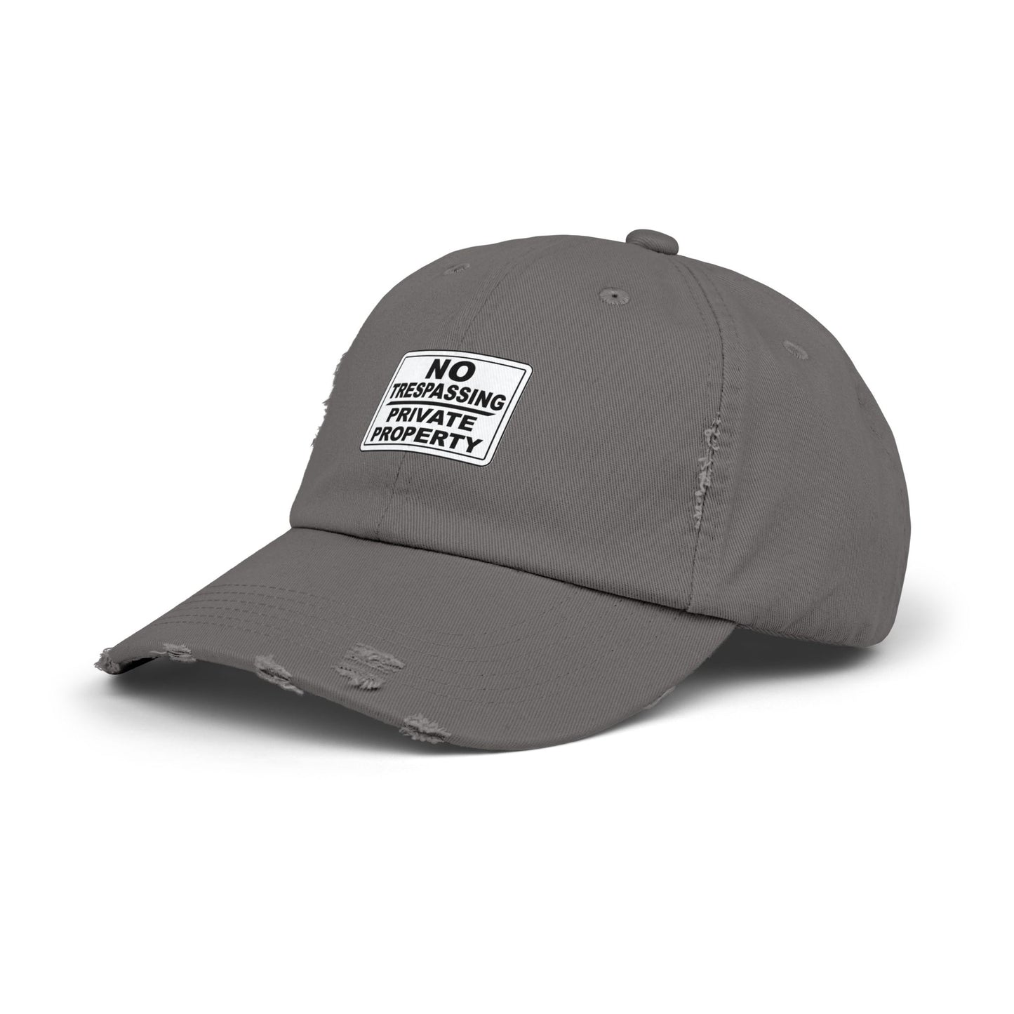 Unisex Distressed Cap - No Trespassing