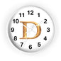 Elegant Initial D Wall Clock, Personalized Home Decor, Modern Timepiece, Gift for Her, Study Room Wall Art, Unique Design