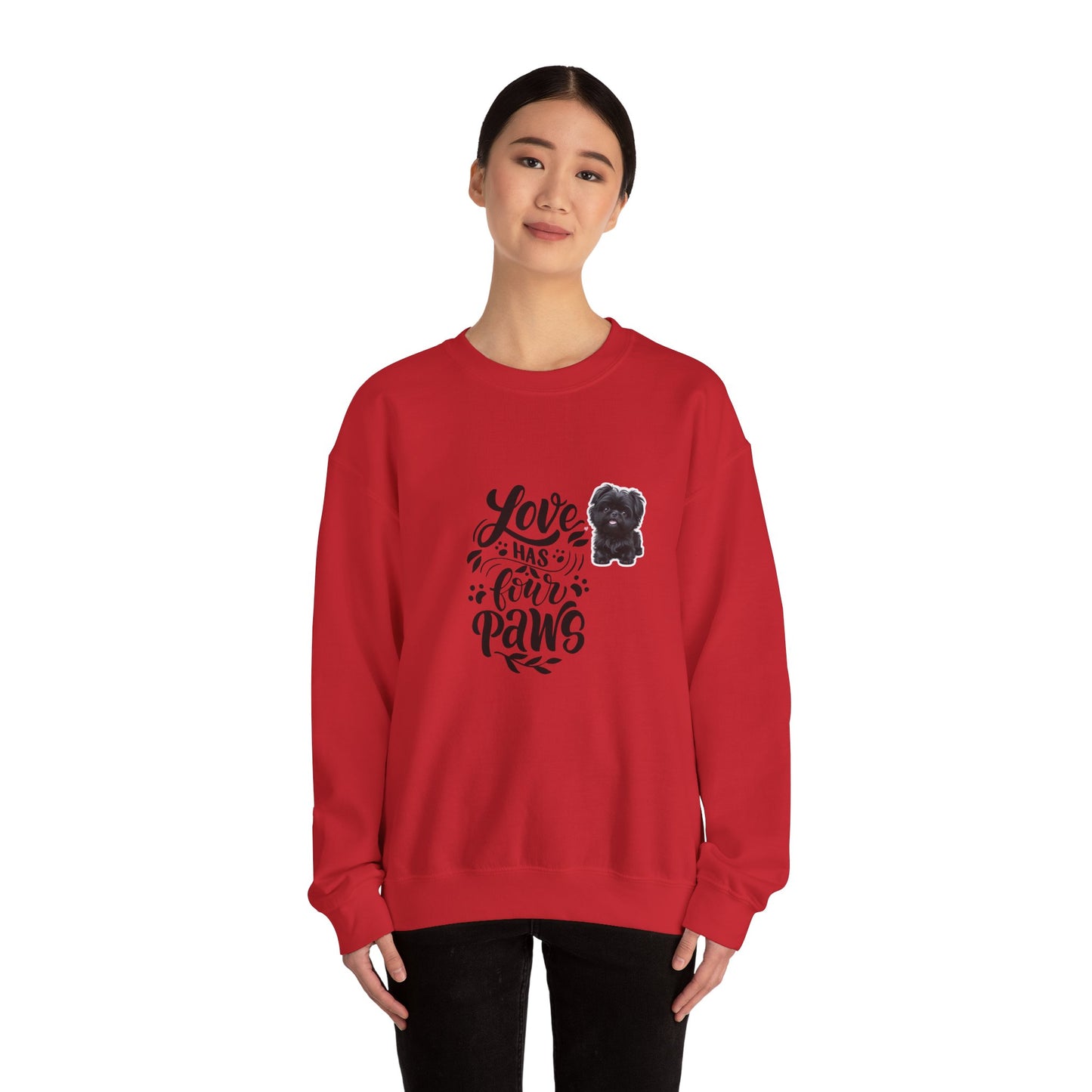 Crewneck Sweatshirt - "Love Has Four Paws" Dog Lover Graphic