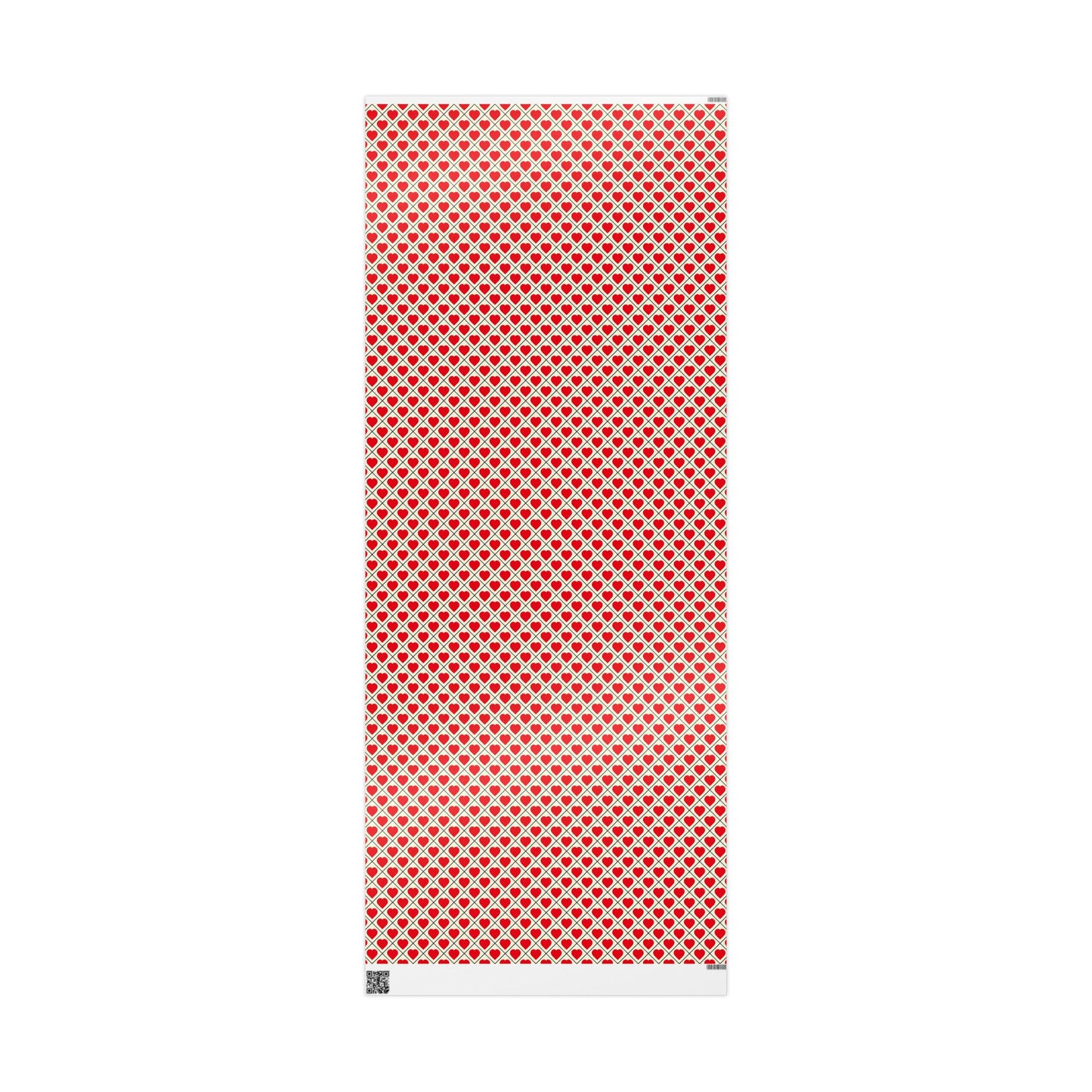 Heart Lattice Wrapping Paper Roll — Red Hearts Valentine's Gift Wrap