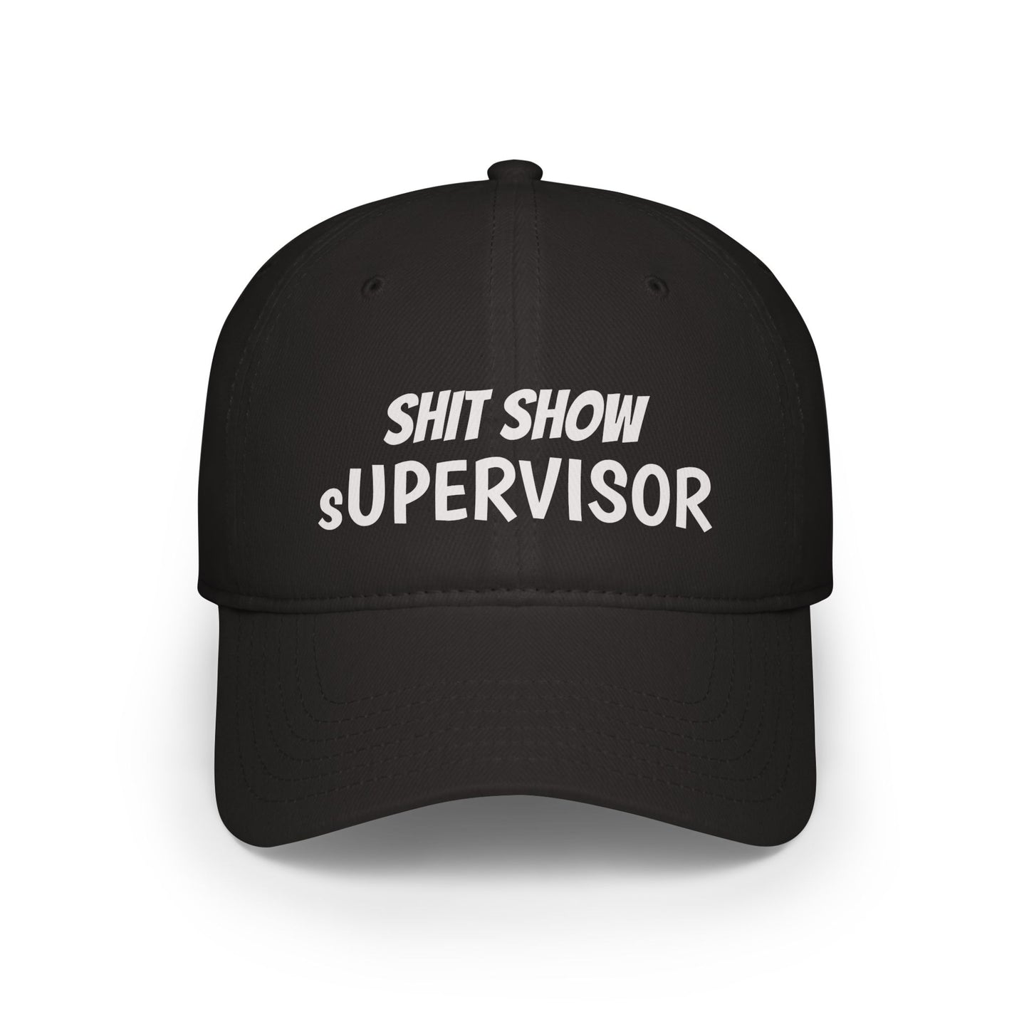 লো প্রোফাইল বেসবল ক্যাপ — "Shit Show Supervisor" এমব্রয়ডারি করা মজাদার ড্যাড হ্যাট