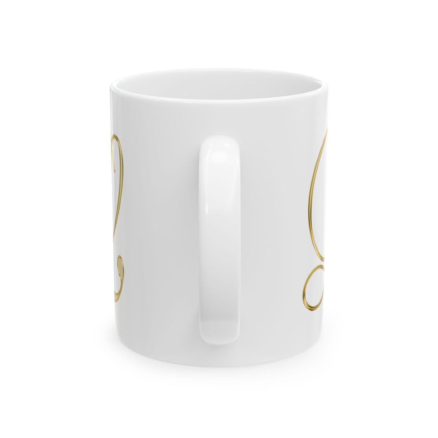 Gold Script Love Ceramic Mug — Elegant Valentine's Day Coffee Cup (11oz, 15oz)