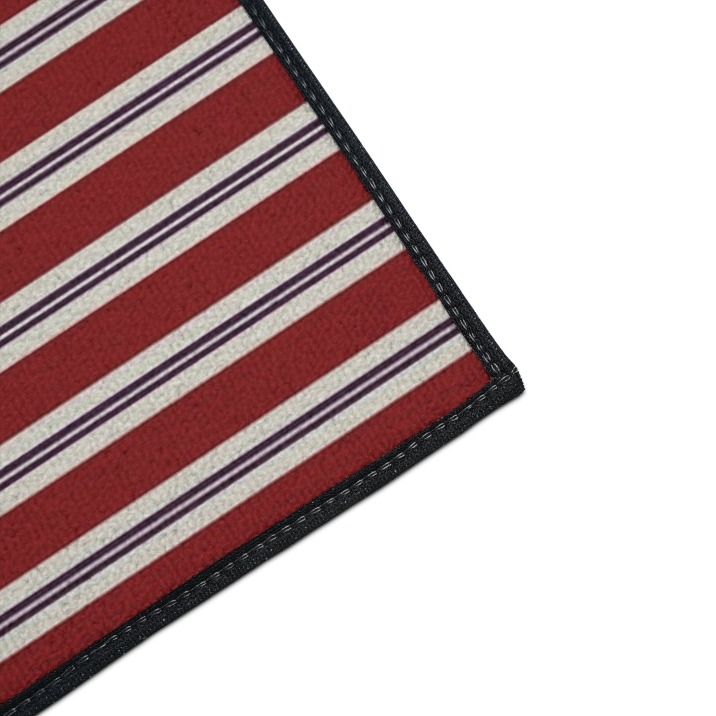 Striped Heavy Duty Floor Mat - Red & White Outdoor/Entry Rug
